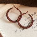 Brown Leopard Flocked Hoop Earrings in Round and Diamond Shapes view 6