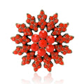 Baroque Snowflake Brooch Turquoise Red Cabochon Antique Gold Pin view 5