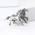 Two Running Horses Brooch Gold Silver Tone Alloy Metal Pin view 3