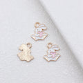 Enamel Bunny Charms with Heart Details in 3 Finishes for Jewelry Making view 4