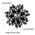 Layered Round Crystal Flower Brooch in Ten Colorways view 11