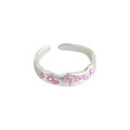 Silver Tone Color Painted Cartoon Open Adjustable Rings In Three Styles view 5
