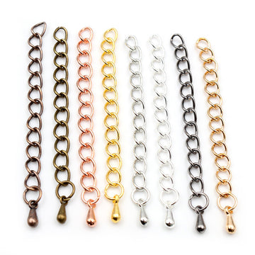 Metal Extension Chains With Teardrop Ends in Multiple Finishes