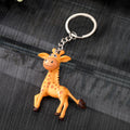 Rabbit Cat and Giraffe Animal Figure Keychains in Five Designs view 4