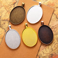 30x40mm Oval Pendant Tray Necklace Base for DIY Jewelry