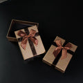 Coffee Glitter Jewelry Gift Boxes Brown Bow Ribbon Packaging view 1