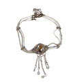 Silver Multi-Strand Seed Bead Crystal Tassel Choker Single Style view 5