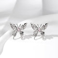 Gold and Silver Tone Crystal Butterfly Stud Earrings view 7