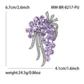 Cascading Crystal Cluster Brooch in Pink or Purple view 7