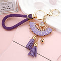 Enamel Folding Fan Keychains in Five Colors with Double Tassels view 2