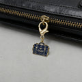 Navy Dad Tool Bag Gold Tone Lobster Clasp Charm and Attached Hardware view 3