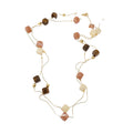 Layered Gold Tone Necklace with Multicolor Stone Beads view 5