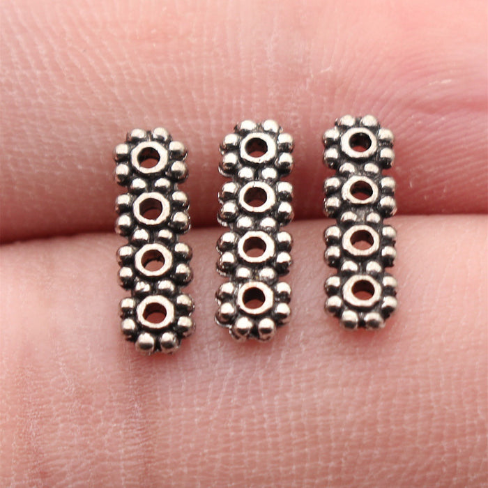 Antique Silver Metal Multi Hole Bar Spacer Beads For Jewelry Making