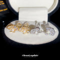 Crystal Ginkgo Leaf Ear Clips in Gold and Silver Tones view 3
