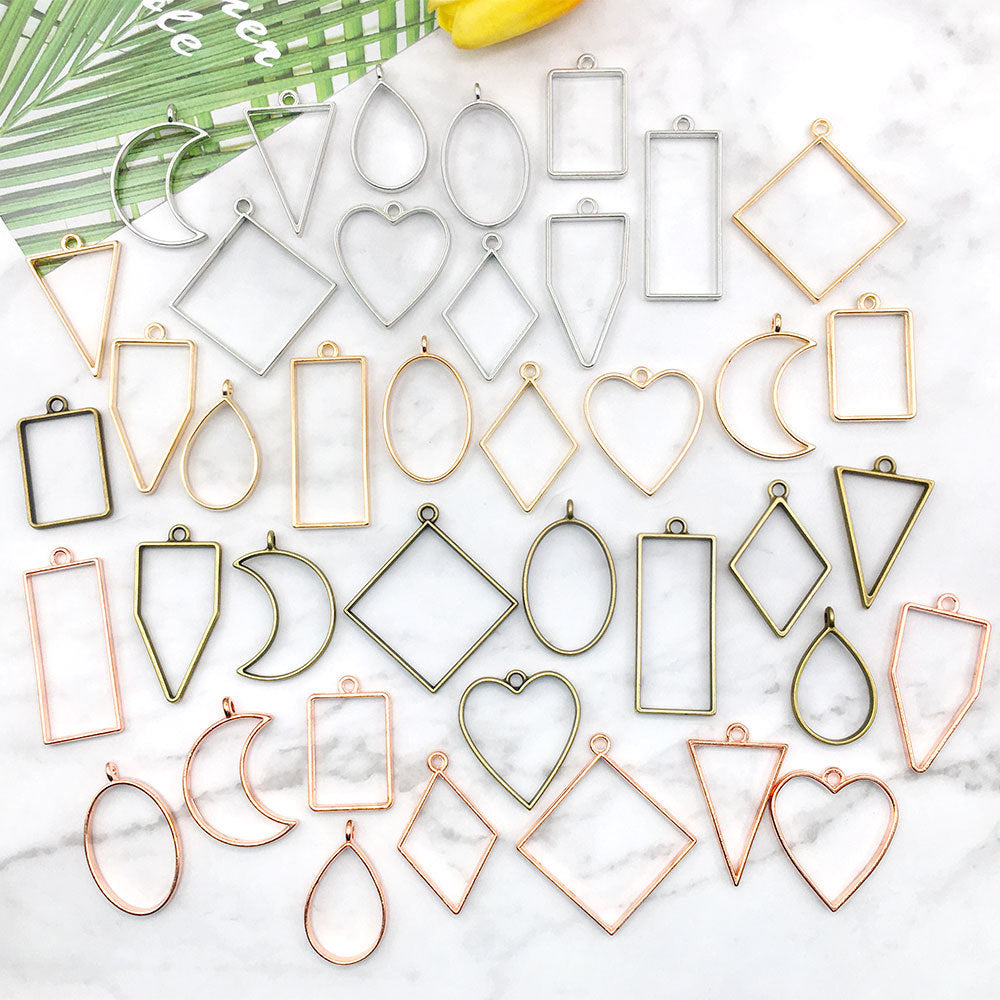 Zinc Alloy Teardrop Heart Hollow Charm Pendants Style 6617 for DIY Bracelet Necklace Jewelry Making