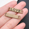 Zinc Alloy LOVE Letter Bar Connector Charm with Double Holes for DIY Bracelet Jewelry
