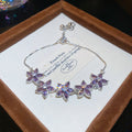 Star Flower Crystal Slider Bracelet Purple Champagne Or Green view 6