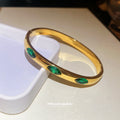 Gold Crystal Open Bangle Heart And Fan Pave 2 Styles view 4