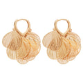 Wire Petal Hoop Earrings In Silver Gold And Crystal Fringe view 5