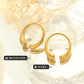 Open Dual Tip Geometric Ring In Gold Or Steel Tone Finish view 2