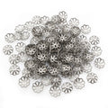 Filigree Flower Bead Caps in Two Sizes and Two Metal Tones view 2