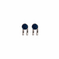 Silver Round Front Back Stud Earrings Black Navy Glitter view 5