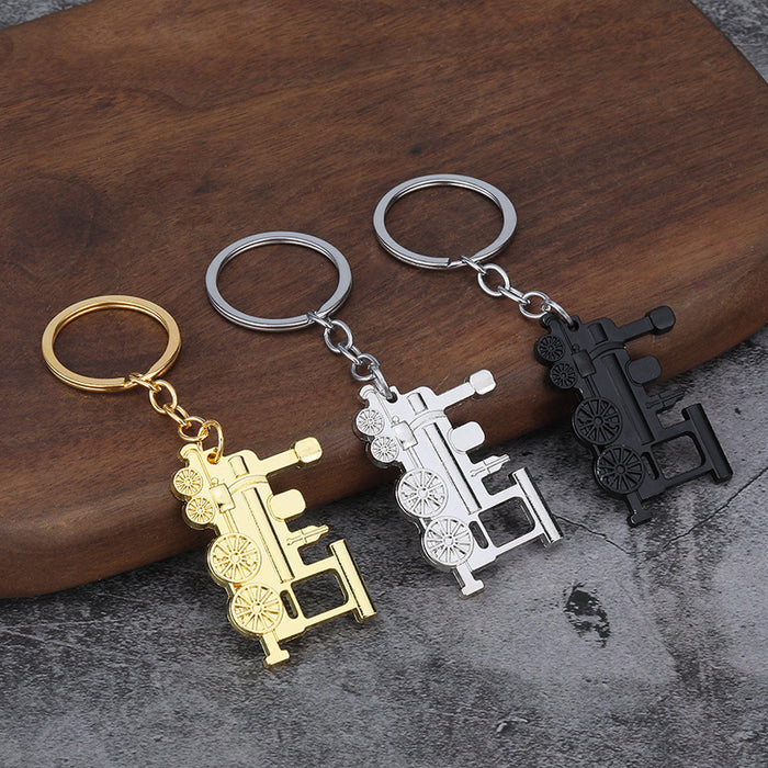 Vintage Steam Train Metal Keychain Gift Pendant