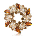Crystal Floral Wreath Brooch in Nine Color Options view 5