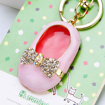 Bow Ballet Flat Keychains in Pink, Blue, Violet and Fuchsia