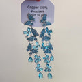 Crystal Butterfly Long Fringe Earrings in Blue and Clear Styles view 4