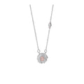 Round Floral Crystal Pendant Necklaces in Three Colors view 5