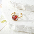 Gold Open Rings Dried Flower Cabochon Nine Floral Styles view 10