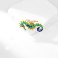 Green Gold Tone Horse Enamel Metal Brooch Pin for Jackets and Lapels view 3