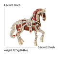 Ornate Jeweled Horse Brooch in Four Enamel Colors Jacket and Scarf Accessory view 8