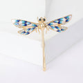 Crystal Dragonfly Brooch Pin in Three Wing Colorways view 2