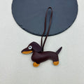PU Leather Dachshund Dog Bag Charm Pendant Two Colors view 6