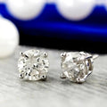 Four-Prong Round CZ Stud Earrings Gold Rose Silver Tone view 6