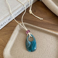 Abstract Resin Pendant Cord Necklaces in Three Colors view 6
