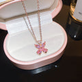 Crystal Butterfly Pendant Necklaces in Four Colors view 8