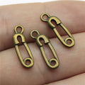 Safety Pin Pendant Charm in 4 Metal Finishes for Jewelry Making view 3