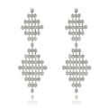 Silver Tone Geometric Crystal Tassel Geometric Crystal Two Designs Metal Dangle Earrings view 6