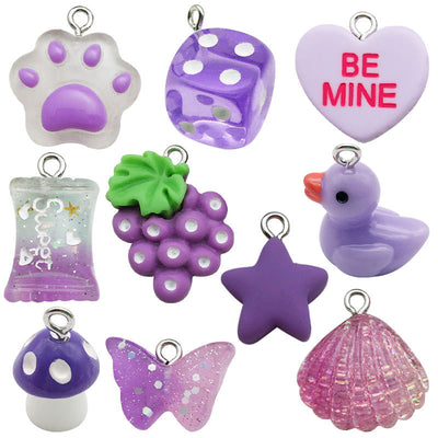 Printed detail graphic for the shell and star charms