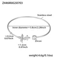 Open Bangle Bracelets Star Heart Coral Flower Zircon Steel view 8