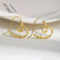 Hammered Gold and Silver Spiral Heart Hook Earrings view 4