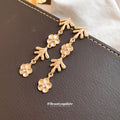 Gold Floral Branch Drop Earrings Statement Jewelry Design view 2