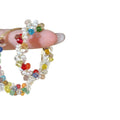 Multicolor Beaded Oversized Gold Tone Hoop Earrings view 5
