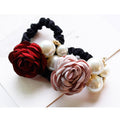 Light Purple Rose and Pearl Look Elastic Hair Tie Accessory view 3