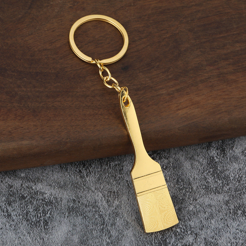 Mini Shovel Metal Keychain Realistic Tool Pendant for Car Keys