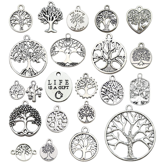 Antique Silver Tree of Life Metal Beads with 23 Listed Options