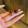 Brown Resin Teardrop Stud Earrings Fashion Jewelry view 6
